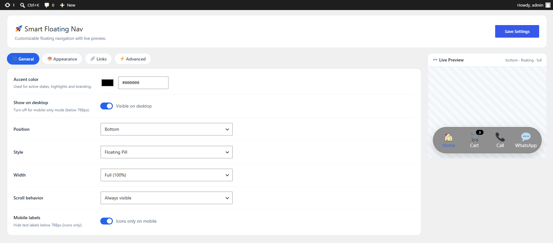 Smart Floating Navigation Plugin Preview